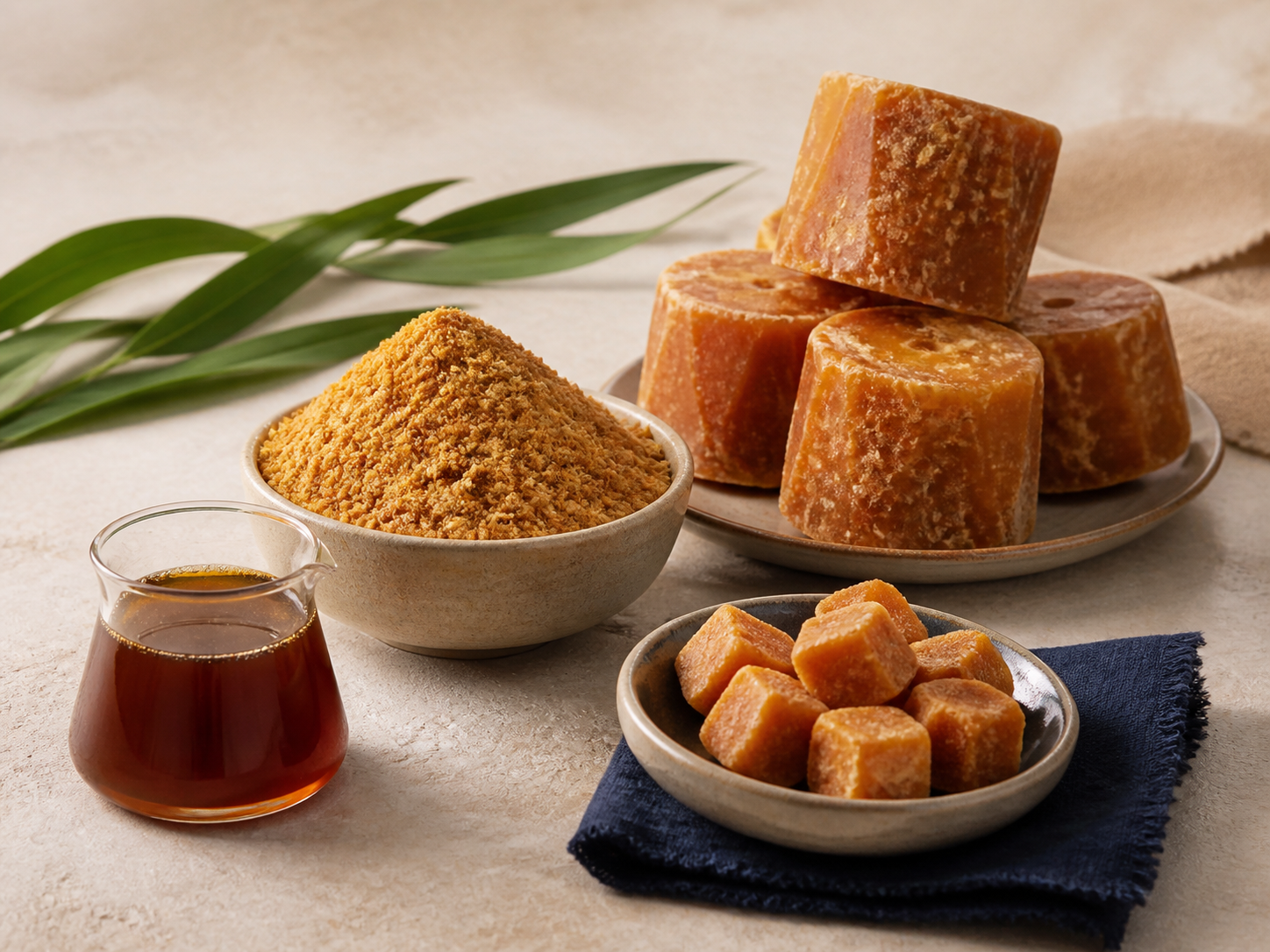 Jaggery blocks, jaggery powder, cubes and liquid jaggery product forms